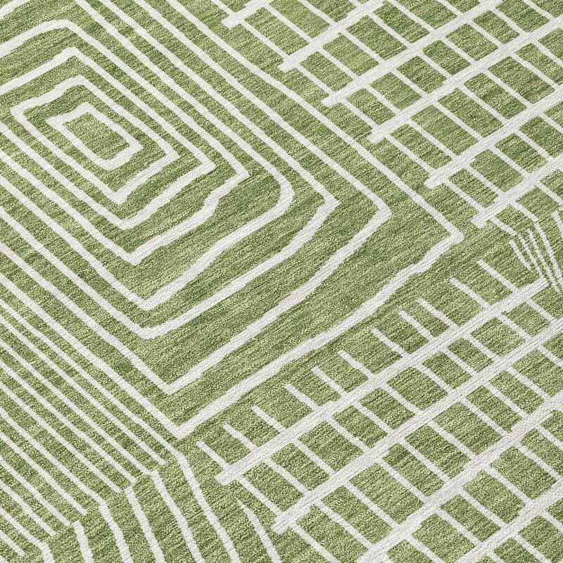 Machine Washable Indoor/ Outdoor Geo Patchwork Chantille Rug