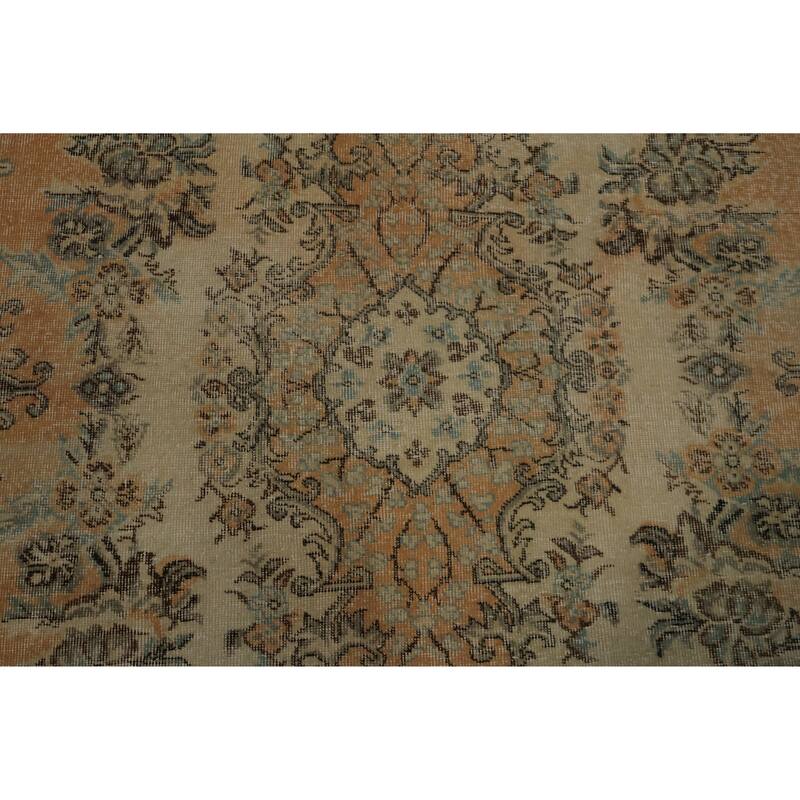 Hand Knotted Oriental 100% Wool Carpet Transitional Floral Beige & Ivories Anatolian Area Rug - 9' 3'' X 5' 8''