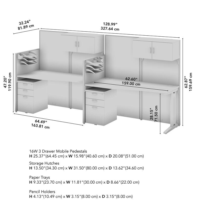 Office in an Hour 2 Person Cubicle by Bush Business Furniture