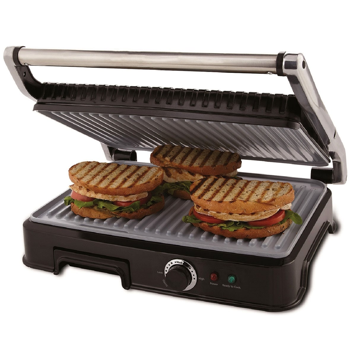 Best Buy: Oster DuraCeramic 2-in-1 Electric Panini Maker/Grill Charcoal  CKSTPM20W-ECO
