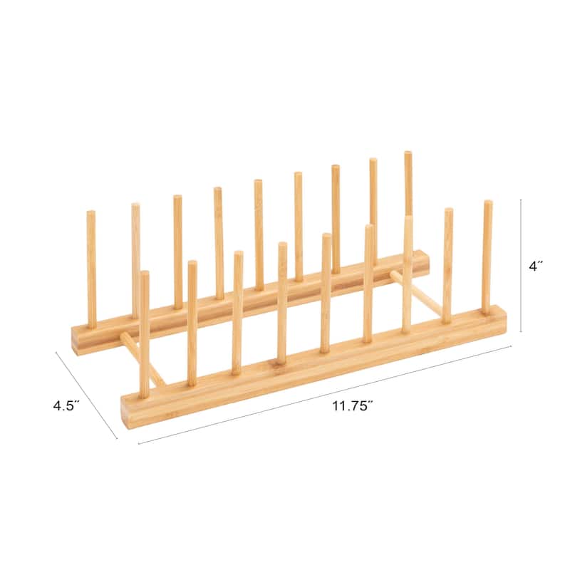 Bamboo Display Rack with 8 Sections - 11.75"L x 4.5"W x 4.13"H
