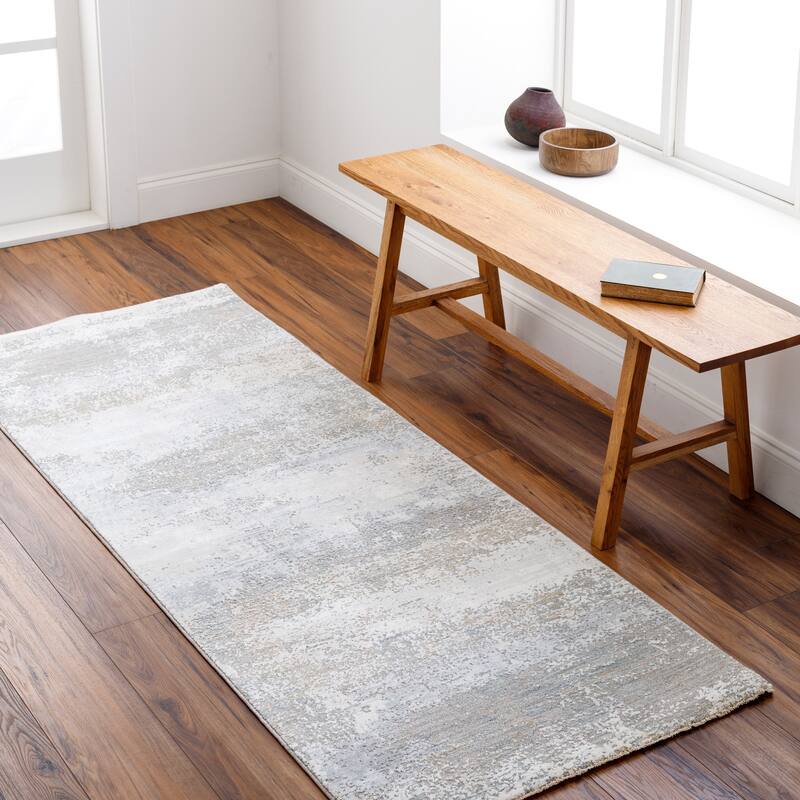 Kianna Modern & Contemporary Area Rug - 2' 7" x 7' 3" - Blue/Taupe