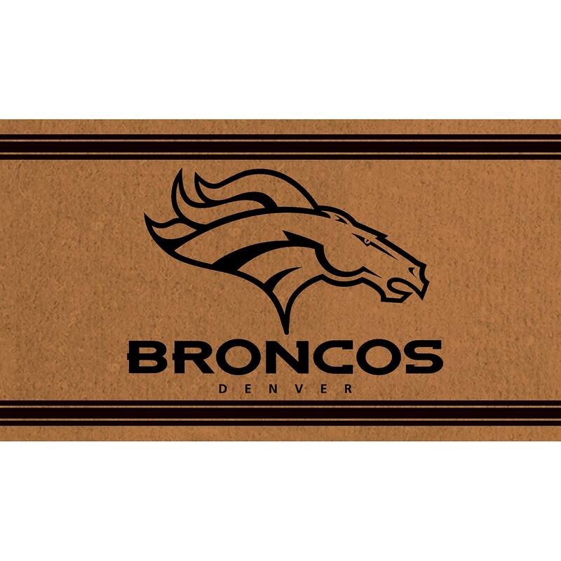 Denver Broncos Monochrome Indoor/Outdoor Coir Door Mat - 28" x 16"
