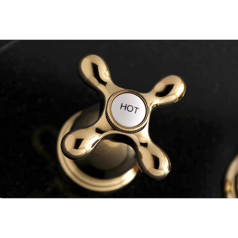 Heritage 3-Hole Wall Mount Roman Tub Faucet in Polished Brass