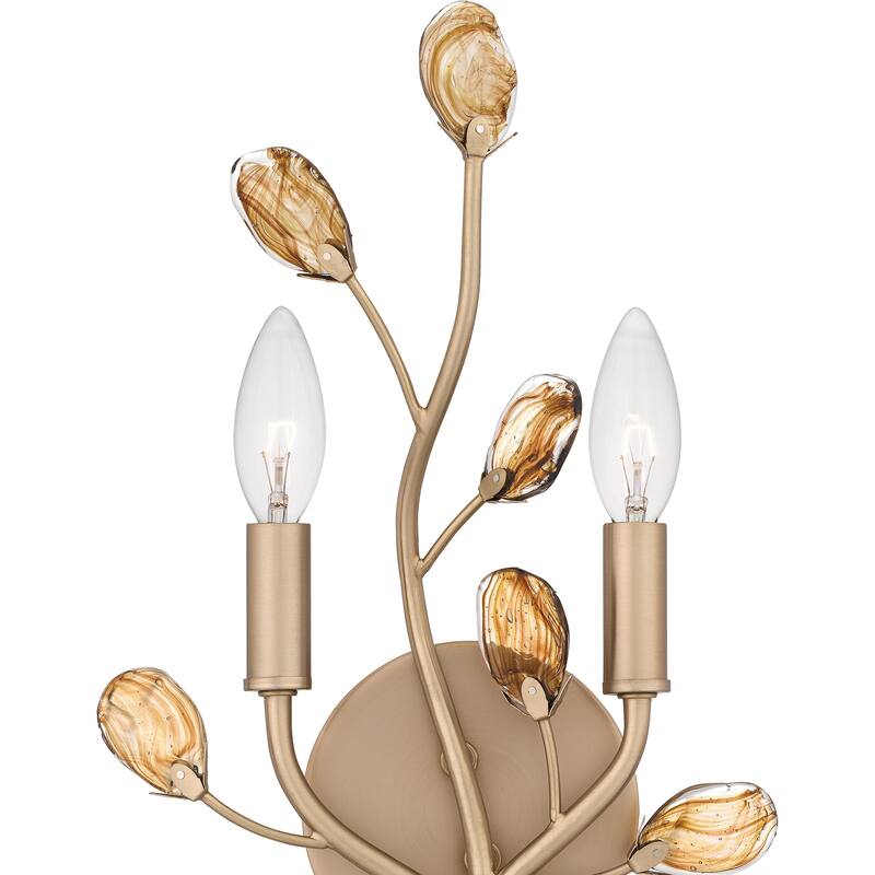 Heiress 2-Light Bronze Gold Wall Sconce
