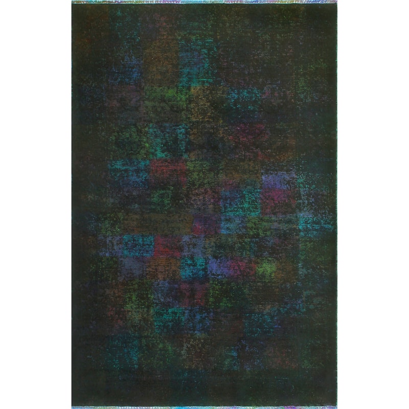 Vintage Rainbow-Dye Karida Charcoal/Pink Rug - 4'0" x 6'0"