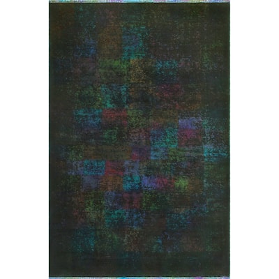 Vintage Rainbow-Dye Karida Charcoal/Pink Rug - 4'0" x 6'0"