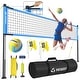 preview thumbnail 1 of 8, Outdoor Portable Volleyball Net Set System for Backyard - Quick & Easy Setup Adjustable Height Poles - 32X3'