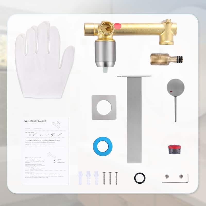 WOWOW Wall Mount Single Handle Bathroom Faucet