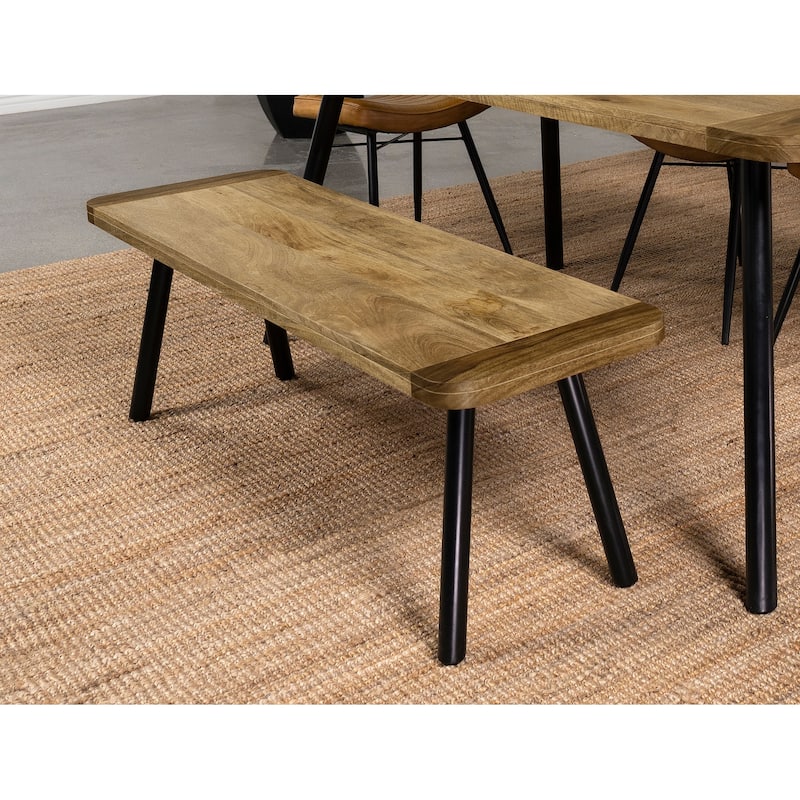 Maverick Natural Mango and Black Wood Dining Bench