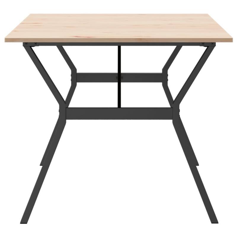vidaXL Dining Table O-Frame Side Accent Coffee Table Solid Wood Pine and Steel