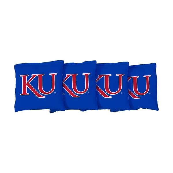 slide 2 of 3, Kansas Jayhawks Blue Cornhole Bags All-Weather Resin Filled