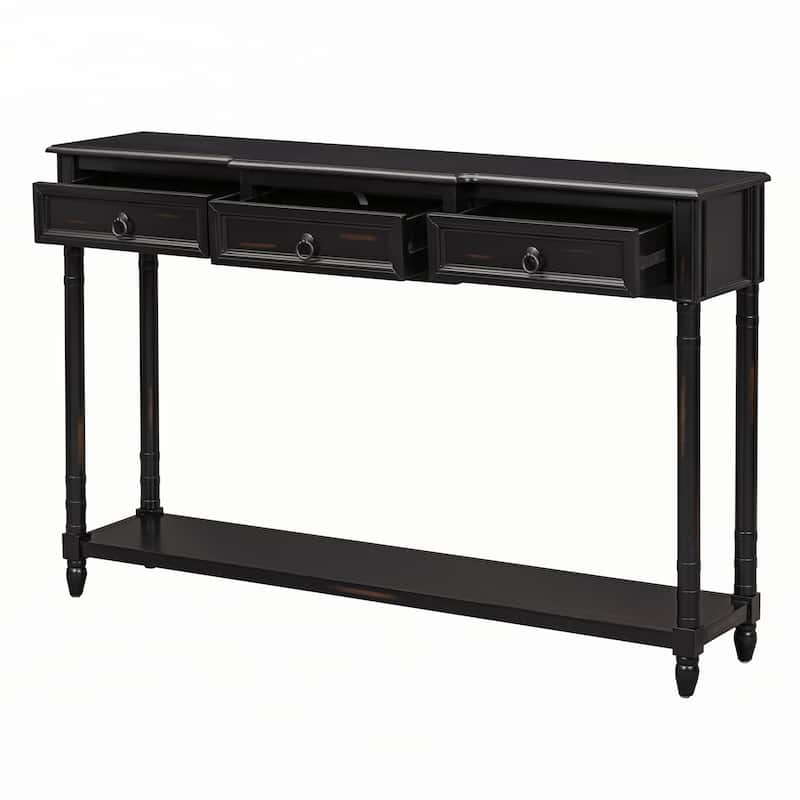 Console Table Sofa Table with Drawers(Espresso)