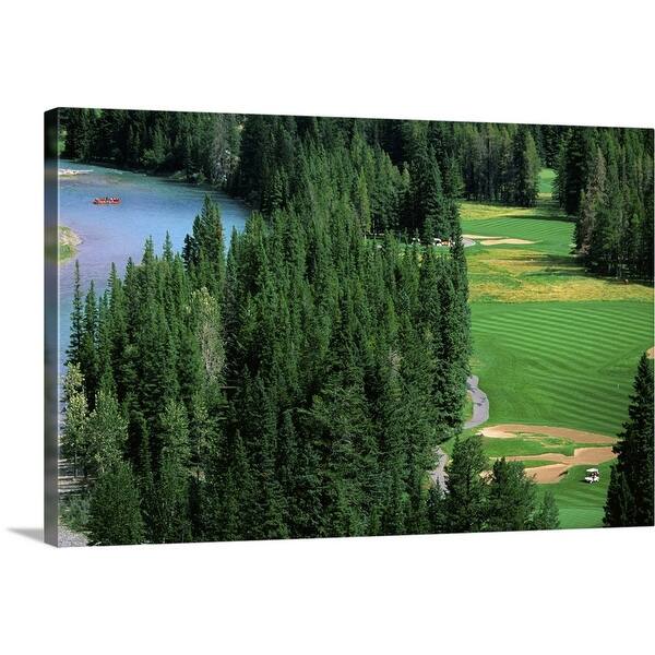 Golf Course And White Water Rafting Course From Banff Springs Hotel Canada Canvas Wall Art Overstock Includes Hardware 48 X 32 Golf Course And White Water Rafting Course From Banff Springs Hotel Canada Canvas Wall Art Overstock Includes Hardware 48 X 32