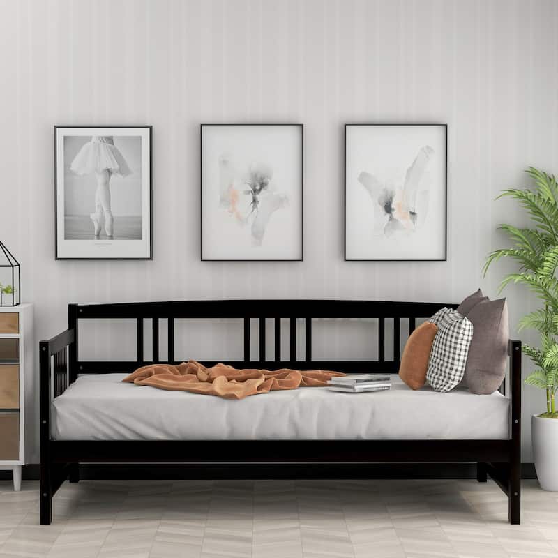 Multifunctional Twin Size Solid Wood Daybed, Espresso Finish