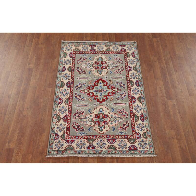 Kazak Accent Rug Handmade Traditional Oriental Wool Carpet - 3'3" x 5'0"