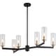 preview thumbnail 1 of 9, Vaxcel Lighting H0300 6 Light 32" Wide Chandelier Matte Black and Autumn Brass