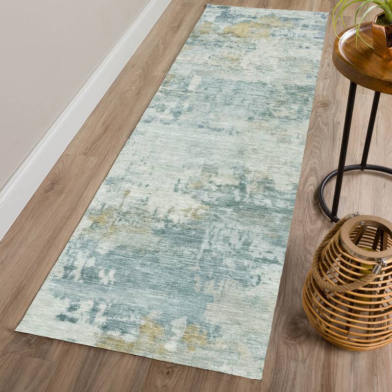 Machine Washable Indoor/ Outdoor Modern Casual Chantille Rug