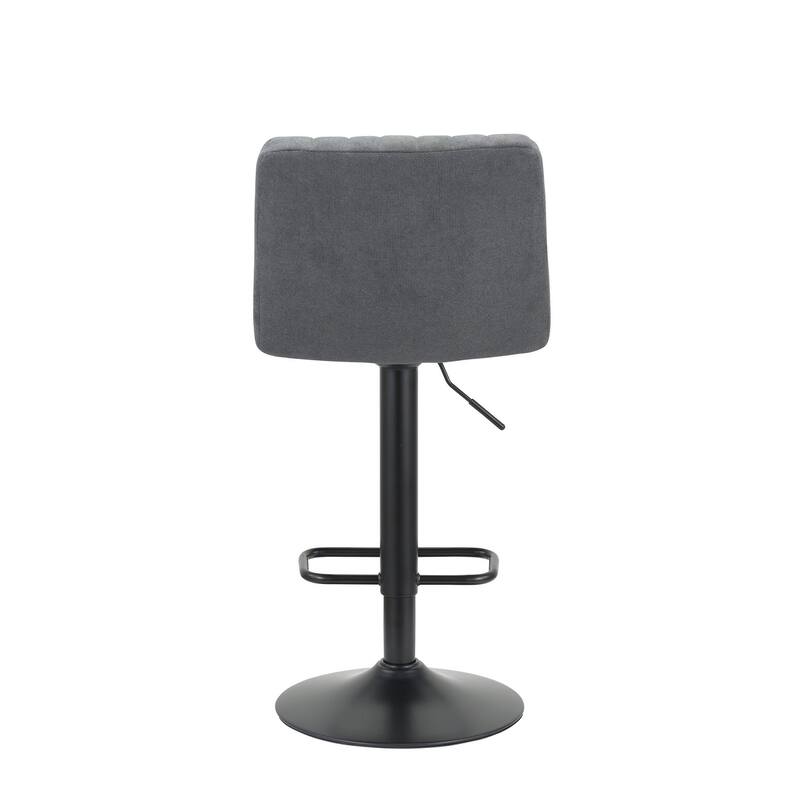 Adjustable Height Fabric Stool with Metal Leg, Set of 2