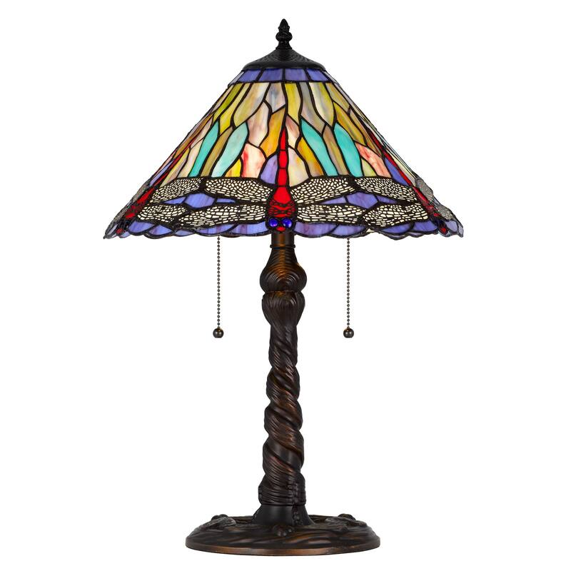 3109 Tiffany 23" Height Metal/Resin Table Lamp in Dark Bronze Finish
