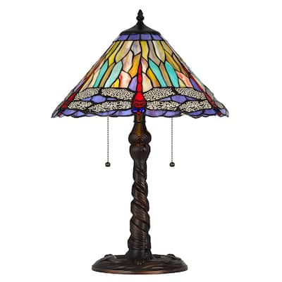 3109 Tiffany 23" Height Metal/Resin Table Lamp in Dark Bronze Finish