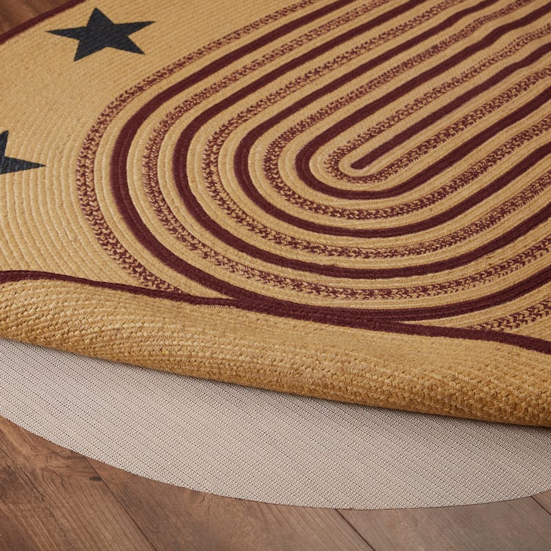 Potomac Jute Rug Oval Stencil Stars w/ Pad 60x96