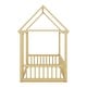 preview thumbnail 43 of 52, House Floor Bed with House Roof Frame and Safety Guardrails, Twin/Full Size Wooden Floor Montessori Bed House Bed for Kids