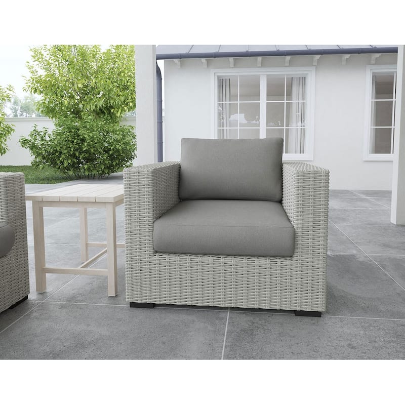 Bogra Wicker Lounge Chair, Gray