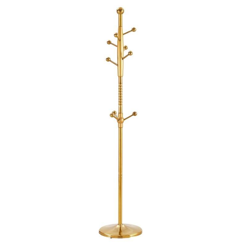 72" Stainless Steel Coat Rack with Solid Wood Brackets, Modern and Detachable