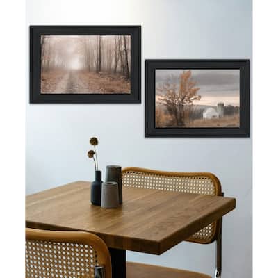 Trendy Decor 4U "Watkins Glen Farm in Autumn" Printed Framed Wall Art by Lori Deiter
