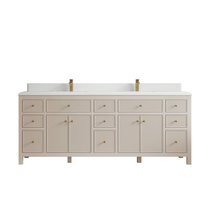 Willow Collections 84 in. W x 22 in. D Sonoma Free Standing Reeded Double Sink Bathroom Vanity with Countertop