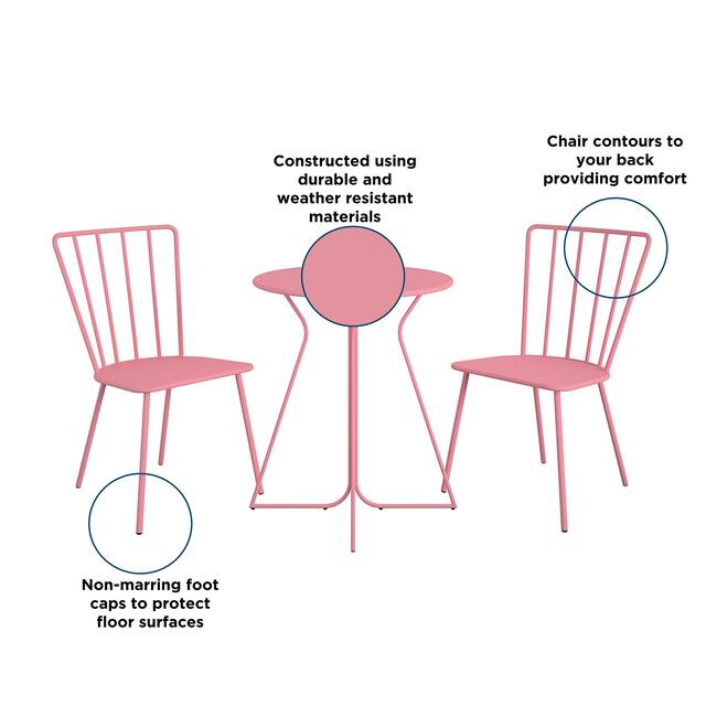 The Novogratz Poolside Collection Heidi 3 Piece Outdoor Bistro Set 3 Piece