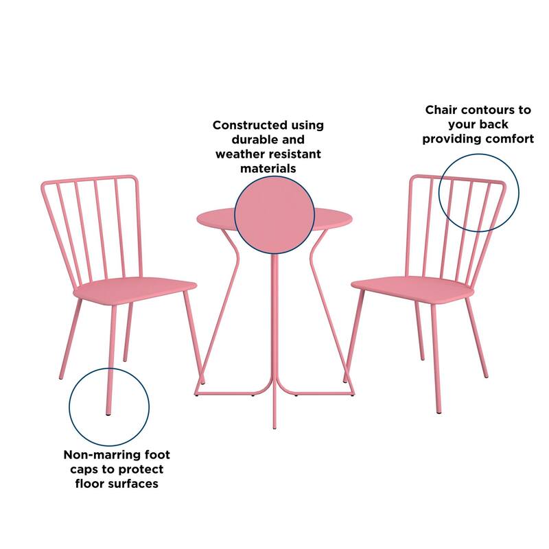 The Novogratz Poolside Collection Heidi 3 Piece Outdoor Bistro Set 3 Piece
