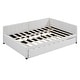 preview thumbnail 45 of 98, L-Shaped Backrest Daybed Upholstered Daybed Frame Classic Wood Slats Design with 2 Storage Drawers or Trundle, Full Size