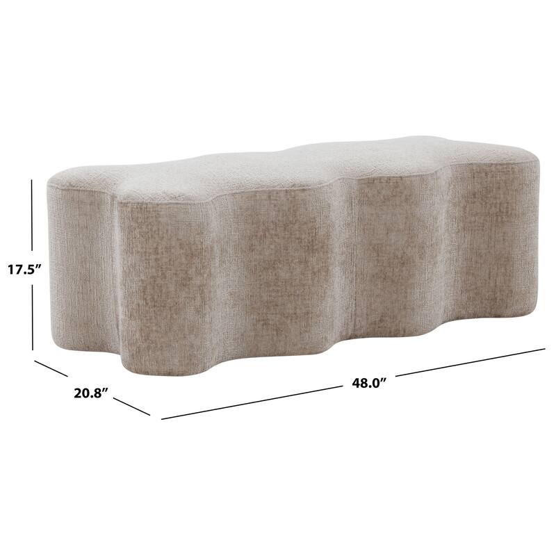 SAFAVIEH Couture Jacqualessa Bench (Fully Assembled) - 48Wx21Dx18H - Light Brown