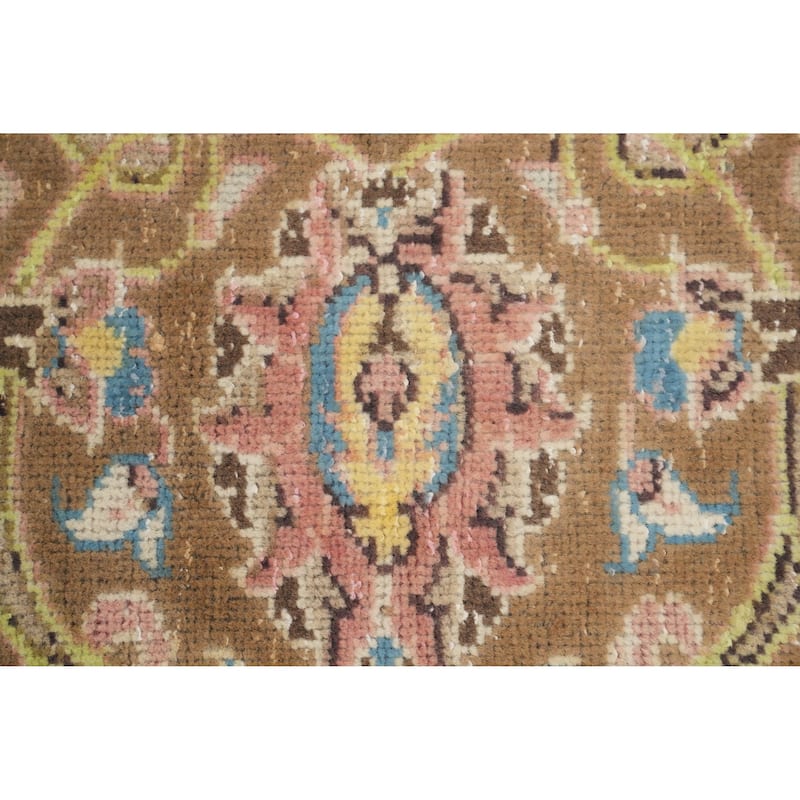 Hand Knotted Oriental 100% Wool Carpet Traditional Floral Pink Kerman Area Rug - 12' 9'' X 9' 8''