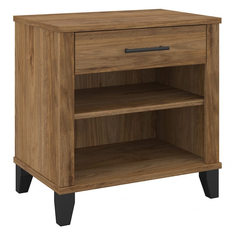 Transitional Grey Ash Nightstand