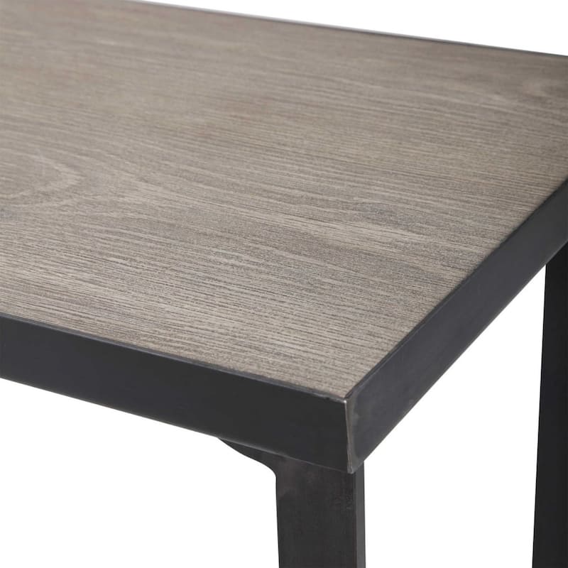 62" Gray and Brown Contemporary Rectangular Console Table