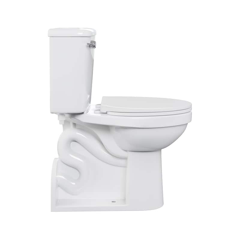 Carlton Marquette Rear-Outlet Two-Piece 1.6 Gpf Left-Hand Flush Elongated Toilet In Glossy White