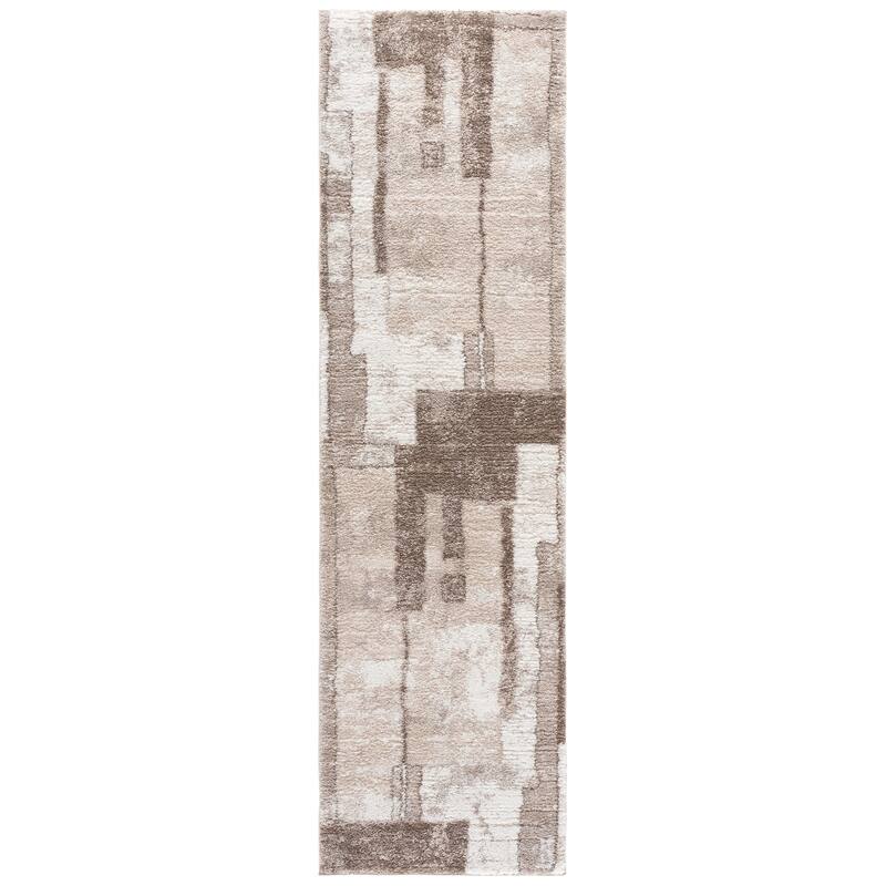 SAFAVIEH Northport Ildegonda Rug - 2'3" x 8' Runner - Taupe/Ivory