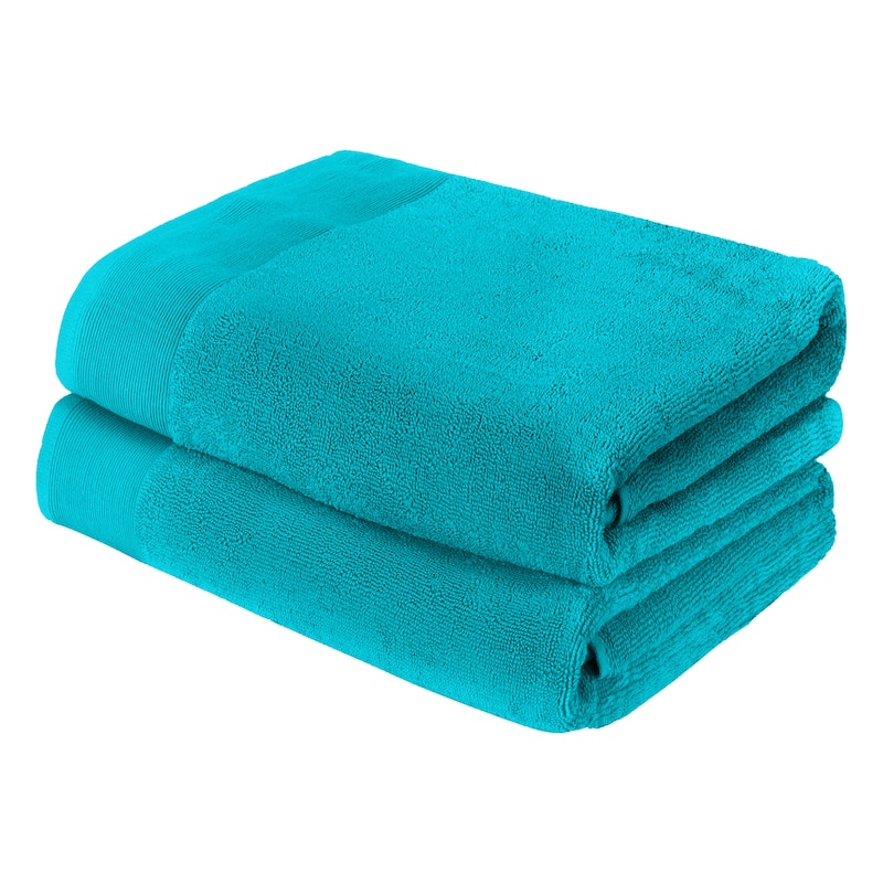 Fabstyles Camelot Bath Towel 600 GSM Zero-Twist Cotton Set of 2 - 27"x52" - Ice Blue