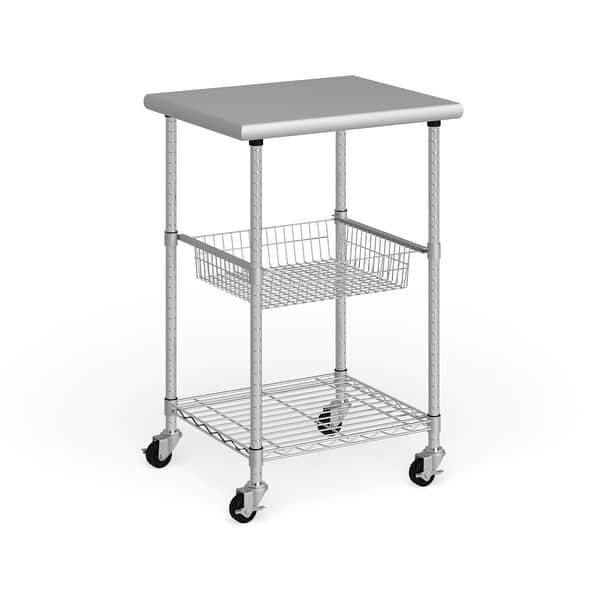 slide 6 of 9, Porch & Den Allerton Stainless Steel Kitchen Work Table Cart Stainless Steel - Kitchen Cart