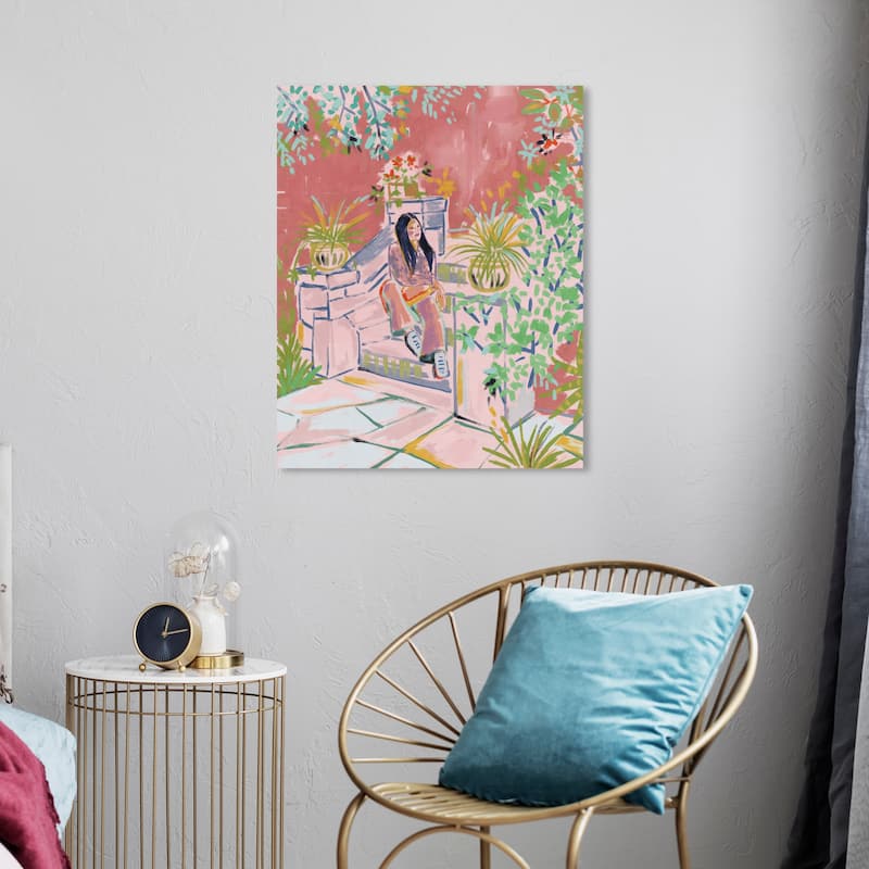 Wynwood Studio Fashion and Glam Ready for Coffee Break Pink and Modern & Contemporary Wall Art Canvas Print - 24 x 20