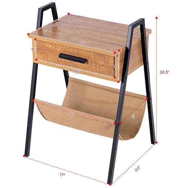 Shop Accent End Side Sofa Table With Magazine Holder Free
