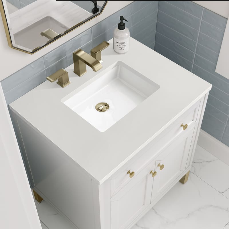 James Martin Vanities Chicago 30" Single Vanity, Glossy White