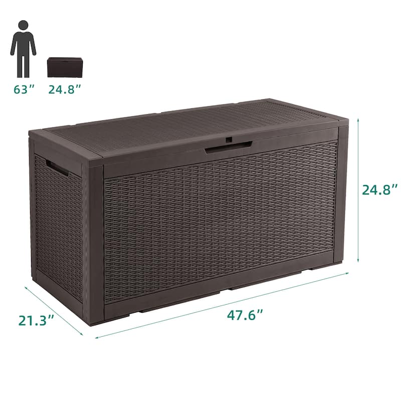 100 Gallon Outdoor Storage Waterproof Deck Box - N/A