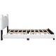 preview thumbnail 7 of 5, White Cute Pine Wood Upholstered Platform Bed with Cartoon Ears