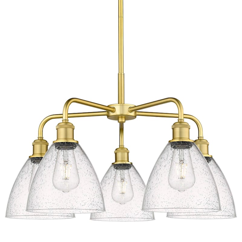 Innovations Lighting 516-5CR-16-26 Bristol Glass Chandelier Bristol - Satin Gold / Seedy