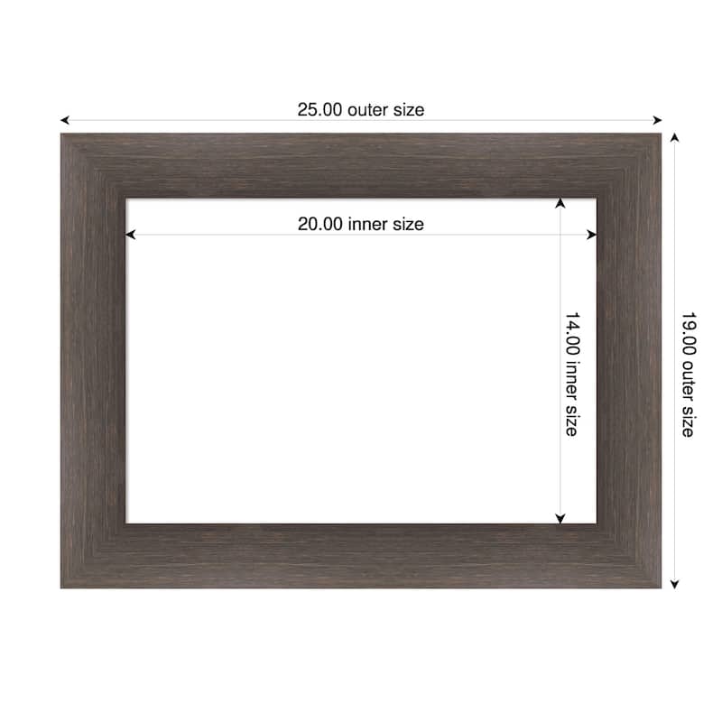 Amanti Art Hardwood Chocolate Framed Dry Erase Magnetic Board - 25 x 19 in - Hardwood Chocolate