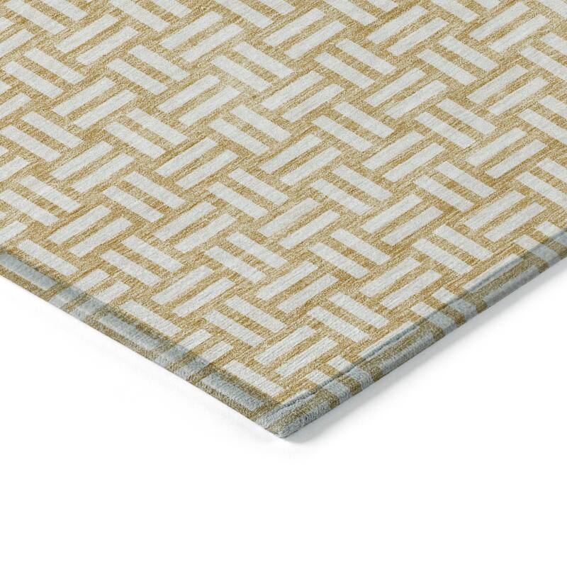 Machine Washable Indoor/ Outdoor Chantille Contempory Crosshatch Rug